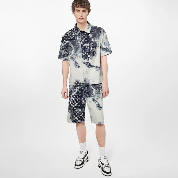 Used Men’s Size 8 (Euro Sz 41) Louis Vuitton Velcro Monogram Denim Trainer Shoes - Picture 6 of 14